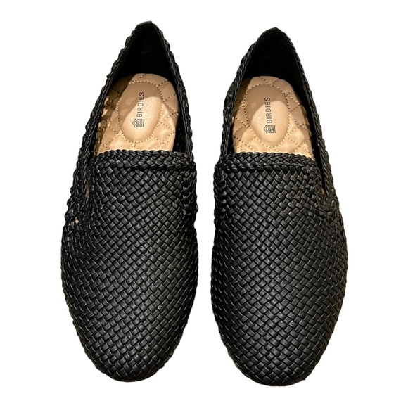 Birdies Shoes Birdies The Starling Woven Vegan Loafers Black Slip